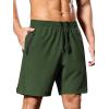 imageSILKWORLD Mens 2 in 1 Running Shorts 7quot Workout Gym Athletic Shorts Quick Dry Lightweight Training Shorts with PocketsArmy Green