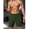 imageSILKWORLD Mens 2 in 1 Running Shorts 7quot Workout Gym Athletic Shorts Quick Dry Lightweight Training Shorts with PocketsArmy Green