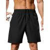 imageSILKWORLD Mens 2 in 1 Running Shorts 7quot Workout Gym Athletic Shorts Quick Dry Lightweight Training Shorts with PocketsBlack