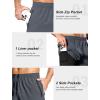 imageSILKWORLD Mens 2 in 1 Running Shorts 7quot Workout Gym Athletic Shorts Quick Dry Lightweight Training Shorts with PocketsDark Grey