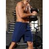 imageSILKWORLD Mens 2 in 1 Running Shorts 7quot Workout Gym Athletic Shorts Quick Dry Lightweight Training Shorts with PocketsNavy