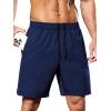 imageSILKWORLD Mens 2 in 1 Running Shorts 7quot Workout Gym Athletic Shorts Quick Dry Lightweight Training Shorts with PocketsNavy
