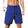 imageSILKWORLD Mens 2 in 1 Running Shorts 7quot Workout Gym Athletic Shorts Quick Dry Lightweight Training Shorts with PocketsNavy Blue