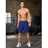 imageSILKWORLD Mens 2 in 1 Running Shorts 7quot Workout Gym Athletic Shorts Quick Dry Lightweight Training Shorts with PocketsNavy Blue