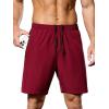 imageSILKWORLD Mens 2 in 1 Running Shorts 7quot Workout Gym Athletic Shorts Quick Dry Lightweight Training Shorts with PocketsWine Red