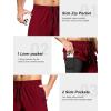 imageSILKWORLD Mens 2 in 1 Running Shorts 7quot Workout Gym Athletic Shorts Quick Dry Lightweight Training Shorts with PocketsWine Red