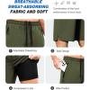 imageSILKWORLD Mens Athletic Running Shorts 2 in 1 Quick Dry Basketball Training Shorts 9 Inch Gym Workout with Zip PocketsArmy Green