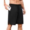 imageSILKWORLD Mens Athletic Running Shorts 2 in 1 Quick Dry Basketball Training Shorts 9 Inch Gym Workout with Zip PocketsBlack