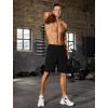 imageSILKWORLD Mens Athletic Running Shorts 2 in 1 Quick Dry Basketball Training Shorts 9 Inch Gym Workout with Zip PocketsBlack