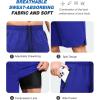 imageSILKWORLD Mens Athletic Running Shorts 2 in 1 Quick Dry Basketball Training Shorts 9 Inch Gym Workout with Zip PocketsBlue