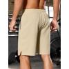 imageSILKWORLD Mens Athletic Running Shorts 2 in 1 Quick Dry Basketball Training Shorts 9 Inch Gym Workout with Zip PocketsKhaki