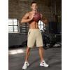 imageSILKWORLD Mens Athletic Running Shorts 2 in 1 Quick Dry Basketball Training Shorts 9 Inch Gym Workout with Zip PocketsKhaki