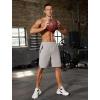 imageSILKWORLD Mens Athletic Running Shorts 2 in 1 Quick Dry Basketball Training Shorts 9 Inch Gym Workout with Zip PocketsLight Grey