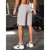 imageSILKWORLD Mens Athletic Running Shorts 2 in 1 Quick Dry Basketball Training Shorts 9 Inch Gym Workout with Zip PocketsLight Grey