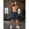 imageSILKWORLD Mens Athletic Running Shorts 2 in 1 Quick Dry Basketball Training Shorts 9 Inch Gym Workout with Zip PocketsNavy Blue