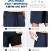 imageSILKWORLD Mens Athletic Running Shorts 2 in 1 Quick Dry Basketball Training Shorts 9 Inch Gym Workout with Zip PocketsNavy Blue