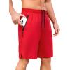 imageSILKWORLD Mens Athletic Running Shorts 2 in 1 Quick Dry Basketball Training Shorts 9 Inch Gym Workout with Zip PocketsWine Red
