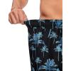 imageSILKWORLD Mens Swim Trunks Quick Dry Bathing Suit 9 Inch Swim Shorts with Mesh Lining and Zipper Cargo PocketsBlack Blue Leaves