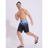 imageSILKWORLD Mens Swim Trunks Quick Dry Bathing Suit 9 Inch Swim Shorts with Mesh Lining and Zipper Cargo PocketsBlue Fire