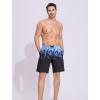 imageSILKWORLD Mens Swim Trunks Quick Dry Bathing Suit 9 Inch Swim Shorts with Mesh Lining and Zipper Cargo PocketsBlue Fire