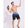 imageSILKWORLD Mens Swim Trunks Quick Dry Bathing Suit 9 Inch Swim Shorts with Mesh Lining and Zipper Cargo PocketsBlue Fire