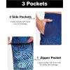 imageSILKWORLD Mens Swim Trunks Quick Dry Bathing Suit 9 Inch Swim Shorts with Mesh Lining and Zipper Cargo PocketsBlue Leaves Gradient