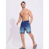 imageSILKWORLD Mens Swim Trunks Quick Dry Bathing Suit 9 Inch Swim Shorts with Mesh Lining and Zipper Cargo PocketsBlue Leaves Gradient