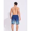 imageSILKWORLD Mens Swim Trunks Quick Dry Bathing Suit 9 Inch Swim Shorts with Mesh Lining and Zipper Cargo PocketsBlue Leaves Gradient