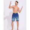 imageSILKWORLD Mens Swim Trunks Quick Dry Bathing Suit 9 Inch Swim Shorts with Mesh Lining and Zipper Cargo PocketsBlue Leaves Gradient