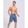 imageSILKWORLD Mens Swim Trunks Quick Dry Bathing Suit 9 Inch Swim Shorts with Mesh Lining and Zipper Cargo PocketsGrey Blue