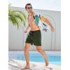 imageSILKWORLD Mens Swim Trunks Quick Dry Bathing Suits 6 Inch Swimming Shorts with Compression Liner and Zipper PocketsArmy Green