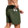 imageSILKWORLD Mens Swim Trunks Quick Dry Bathing Suits 6 Inch Swimming Shorts with Compression Liner and Zipper PocketsArmy Green