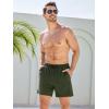 imageSILKWORLD Mens Swim Trunks Quick Dry Bathing Suits 6 Inch Swimming Shorts with Compression Liner and Zipper PocketsArmy Green