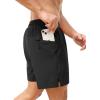 imageSILKWORLD Mens Swim Trunks Quick Dry Bathing Suits 6 Inch Swimming Shorts with Compression Liner and Zipper PocketsBlack