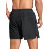 imageSILKWORLD Mens Swim Trunks Quick Dry Bathing Suits 6 Inch Swimming Shorts with Compression Liner and Zipper PocketsBlack
