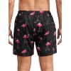 imageSILKWORLD Mens Swim Trunks Quick Dry Bathing Suits 6 Inch Swimming Shorts with Compression Liner and Zipper PocketsBlack Pink Flamingo