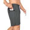 imageSILKWORLD Mens Swim Trunks Quick Dry Bathing Suits 6 Inch Swimming Shorts with Compression Liner and Zipper PocketsCharcoal Grey