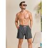 imageSILKWORLD Mens Swim Trunks Quick Dry Bathing Suits 6 Inch Swimming Shorts with Compression Liner and Zipper PocketsCharcoal Grey