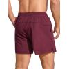 imageSILKWORLD Mens Swim Trunks Quick Dry Bathing Suits 6 Inch Swimming Shorts with Compression Liner and Zipper PocketsDark Red