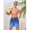 imageSILKWORLD Mens Swim Trunks Quick Dry Bathing Suits 6 Inch Swimming Shorts with Compression Liner and Zipper PocketsGradientblue Stripe