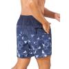 imageSILKWORLD Mens Swim Trunks Quick Dry Bathing Suits 6 Inch Swimming Shorts with Compression Liner and Zipper PocketsGradientnavy Blue