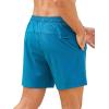 imageSILKWORLD Mens Swim Trunks Quick Dry Bathing Suits 6 Inch Swimming Shorts with Compression Liner and Zipper PocketsPeacock Blue