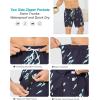 imageSILKWORLD Mens Swim Trunks with Compression Liner 6 Inch Inseam Quick Dry Beach Shorts Bathing Suit with Zipper PocketsBlack Blue Fish