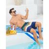 imageSILKWORLD Mens Swim Trunks with Compression Liner 6 Inch Inseam Quick Dry Beach Shorts Bathing Suit with Zipper PocketsBlue Curry Stripe