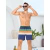 imageSILKWORLD Mens Swim Trunks with Compression Liner 6 Inch Inseam Quick Dry Beach Shorts Bathing Suit with Zipper PocketsBlue Curry Stripe
