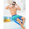 imageSILKWORLD Mens Swim Trunks with Compression Liner 6 Inch Inseam Quick Dry Beach Shorts Bathing Suit with Zipper PocketsBlue Gradient Stripe