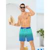 imageSILKWORLD Mens Swim Trunks with Compression Liner 6 Inch Inseam Quick Dry Beach Shorts Bathing Suit with Zipper PocketsBlue Gradient Stripe