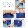 imageSILKWORLD Mens Swim Trunks with Compression Liner 6 Inch Inseam Quick Dry Beach Shorts Bathing Suit with Zipper PocketsBlue Green Gradient Stripes