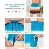imageSILKWORLD Mens Swim Trunks with Compression Liner 6 Inch Inseam Quick Dry Beach Shorts Bathing Suit with Zipper PocketsBlue Orange Gradient