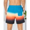 imageSILKWORLD Mens Swim Trunks with Compression Liner 6 Inch Inseam Quick Dry Beach Shorts Bathing Suit with Zipper PocketsBlue Orange Gradient